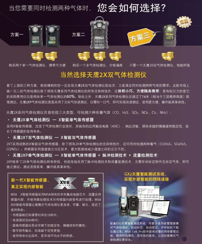 梅思安10161484（進(jìn)口版）天鷹2XT雙氣體檢測(cè)儀圖2