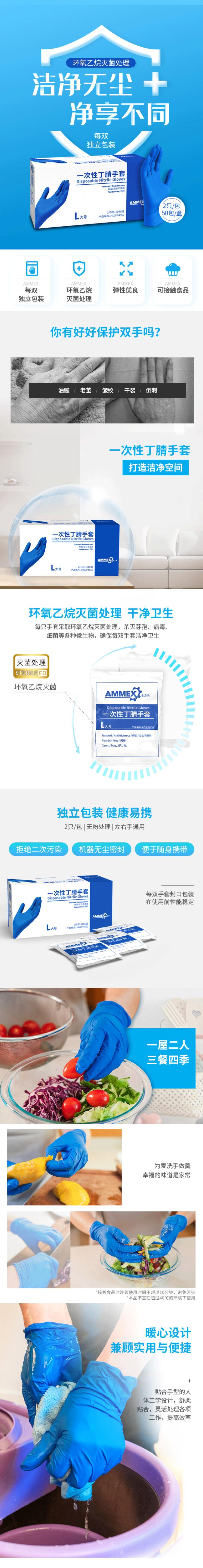 愛(ài)馬斯HDSIP4250滅菌一次性丁腈手套圖片1