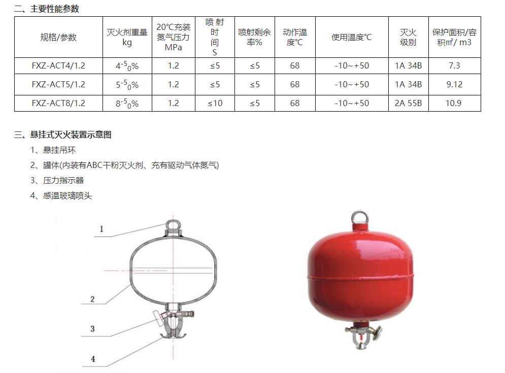 淮海FXZ-ACT5/1.2懸掛式超細(xì)干粉滅火裝置圖片