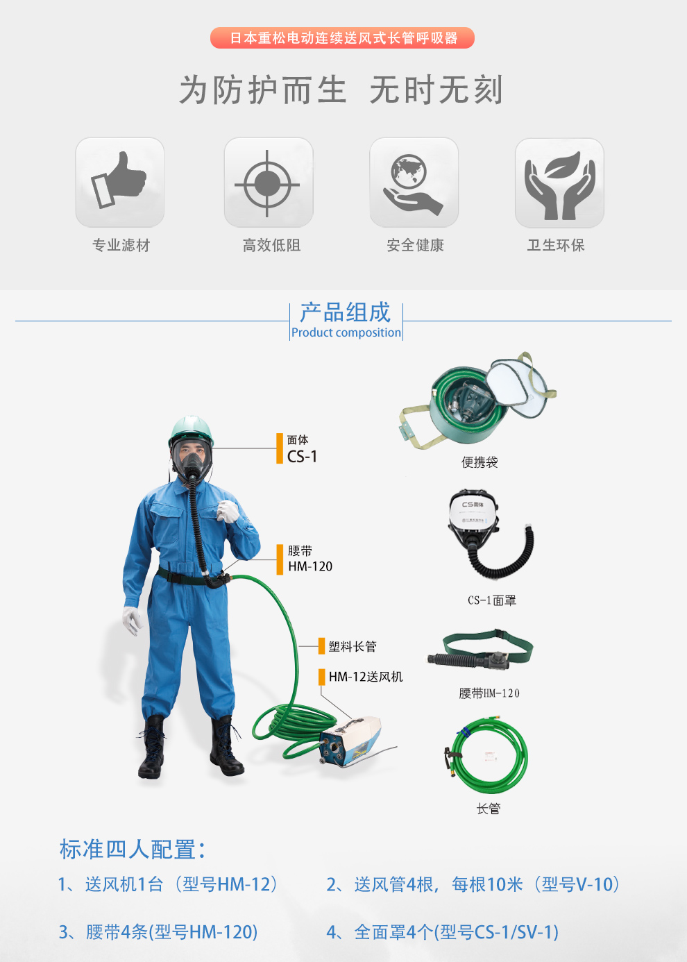 重松hm-12電動(dòng)送風(fēng)式長管呼吸器2