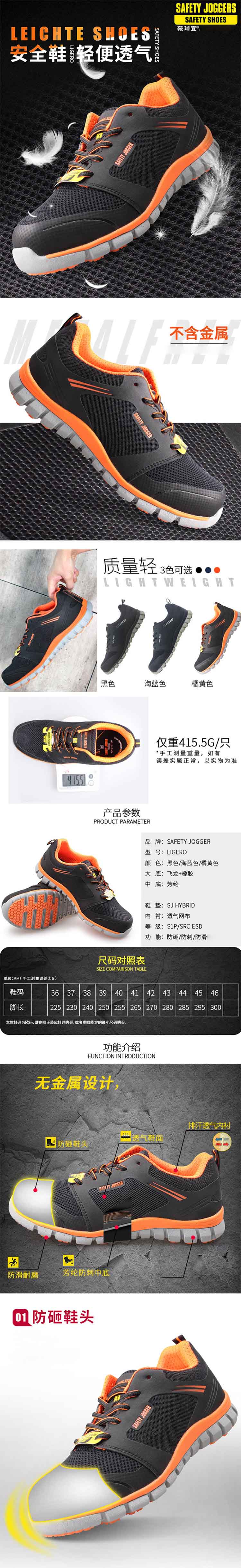 Safety Jogger鞍琸宜010531防砸防刺穿勞保鞋圖片1