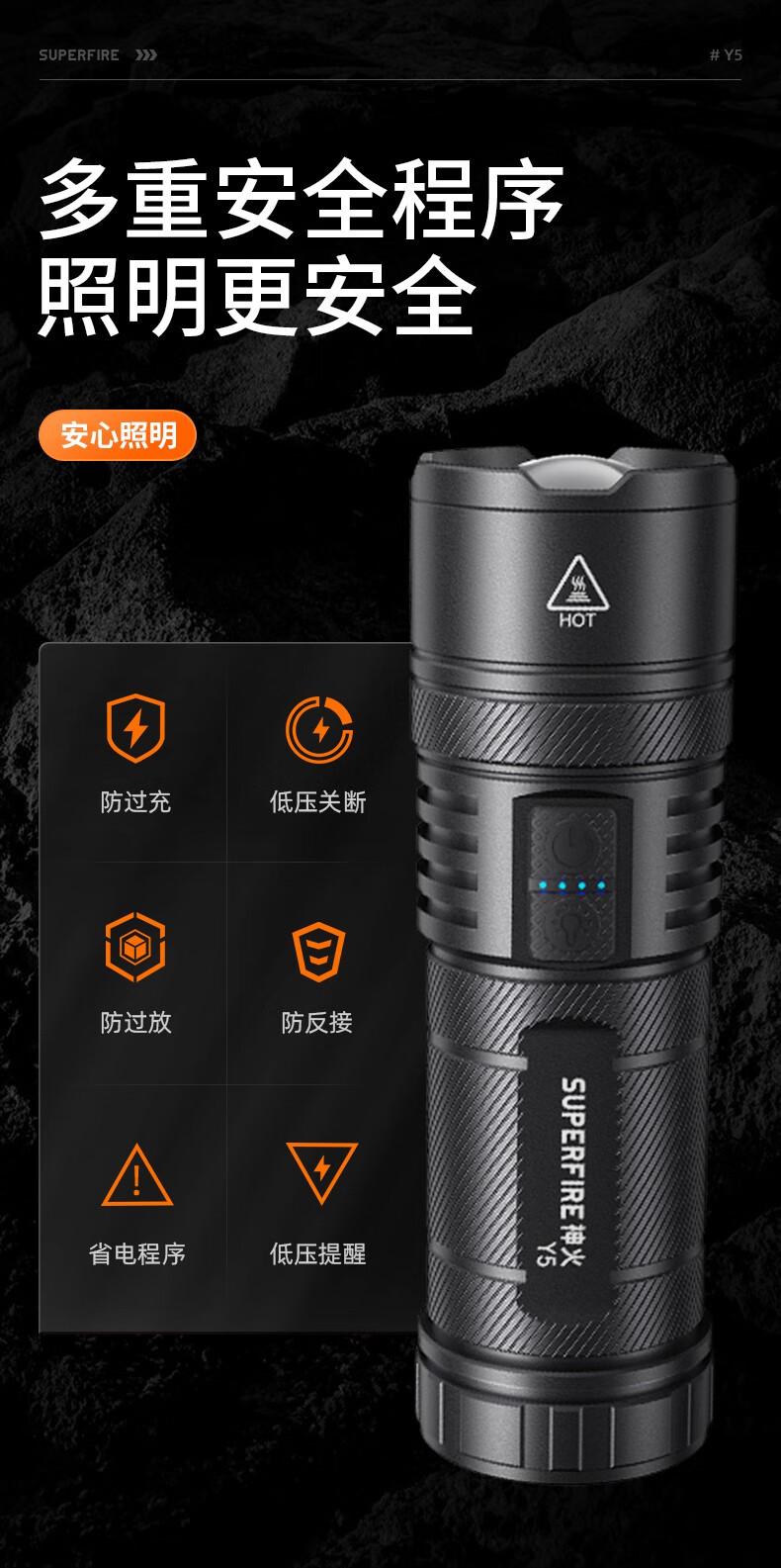 神火Y5前后雙燈白激光大功率手電筒13.jpg